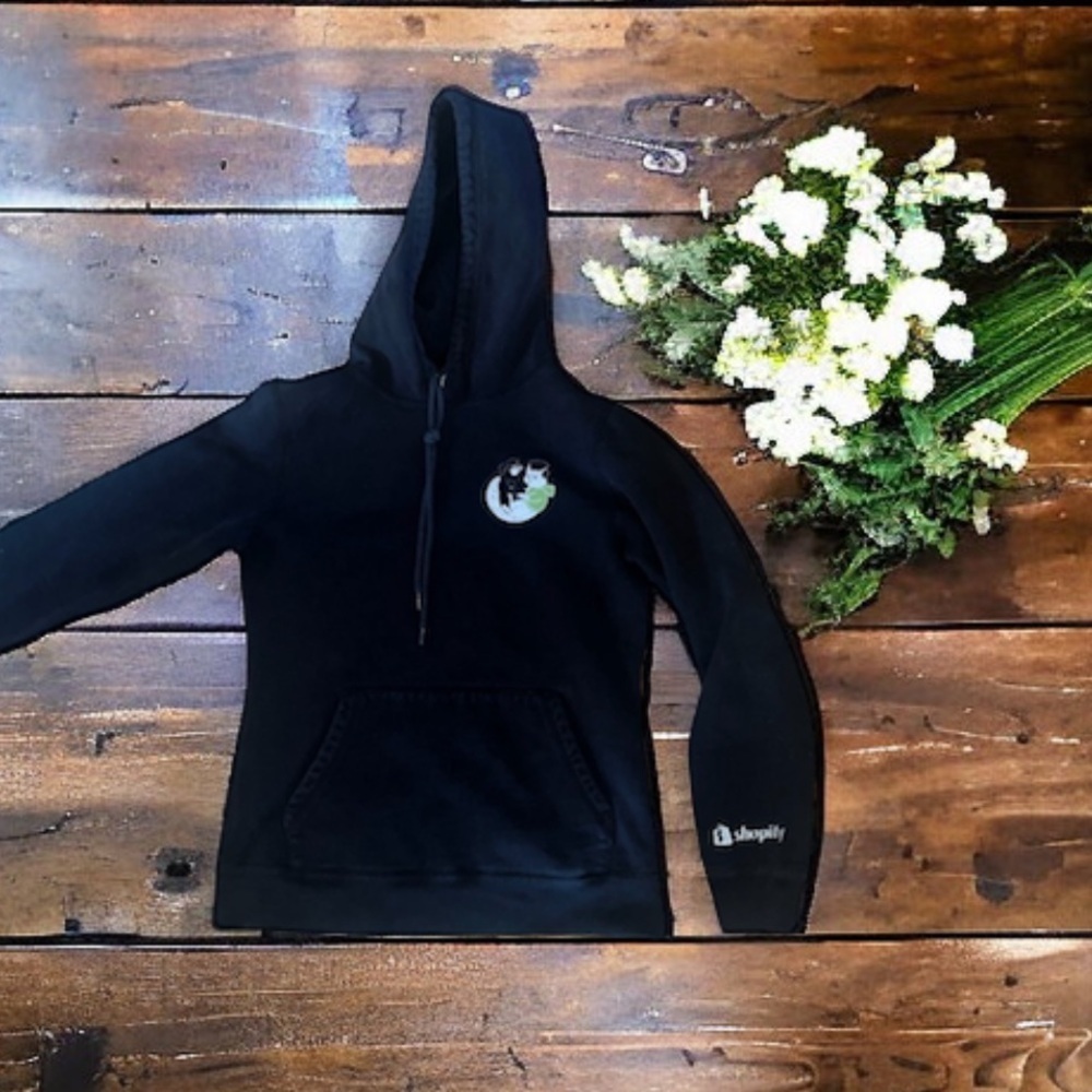 Redwood -Quirky Nerd Black Cat Online/Coffee Hoody—Cozy -Thick -GUC-Sz S 🍂 - Picture 2 of 11